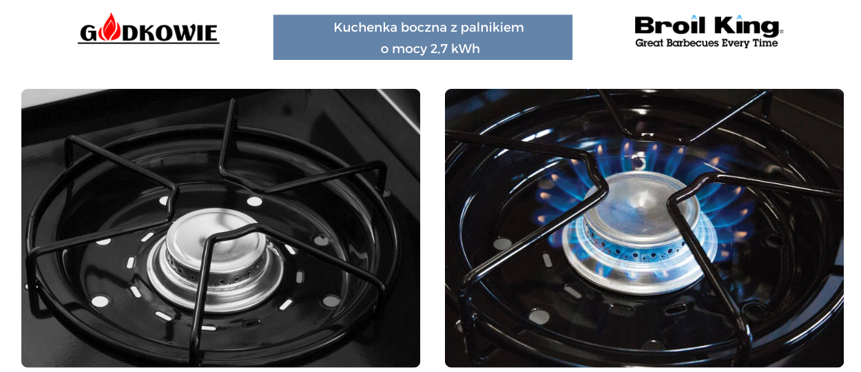 Godkowie - Kuchenka boczna w grillu gazowym Broil King Crown 480 Shadow