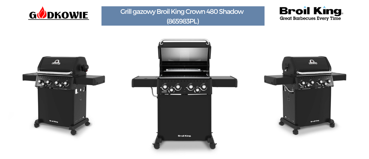 Godkowie - Grill gazowy Broil King Crown 480 Shadow (865983PL)